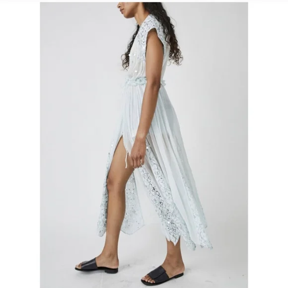 Free People Make A Splash Embellished Maxi Top / Mermaid Combo - Picture 11 of 12